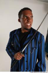 Man Adult Average Black Fighting with sword Standing poses Casual